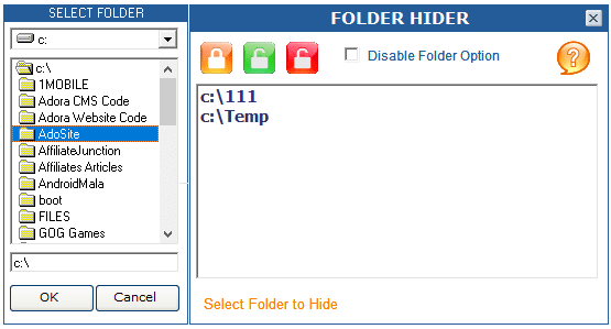 PC Spy Screen Shots 10 Folder Hider