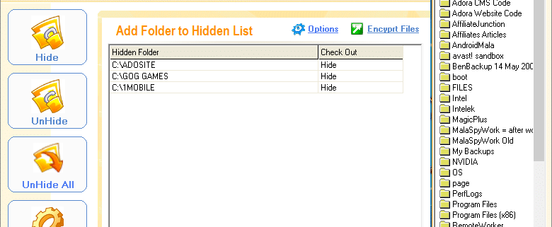 Free Folder Hider + File Encryption 1 Free Folder Hider